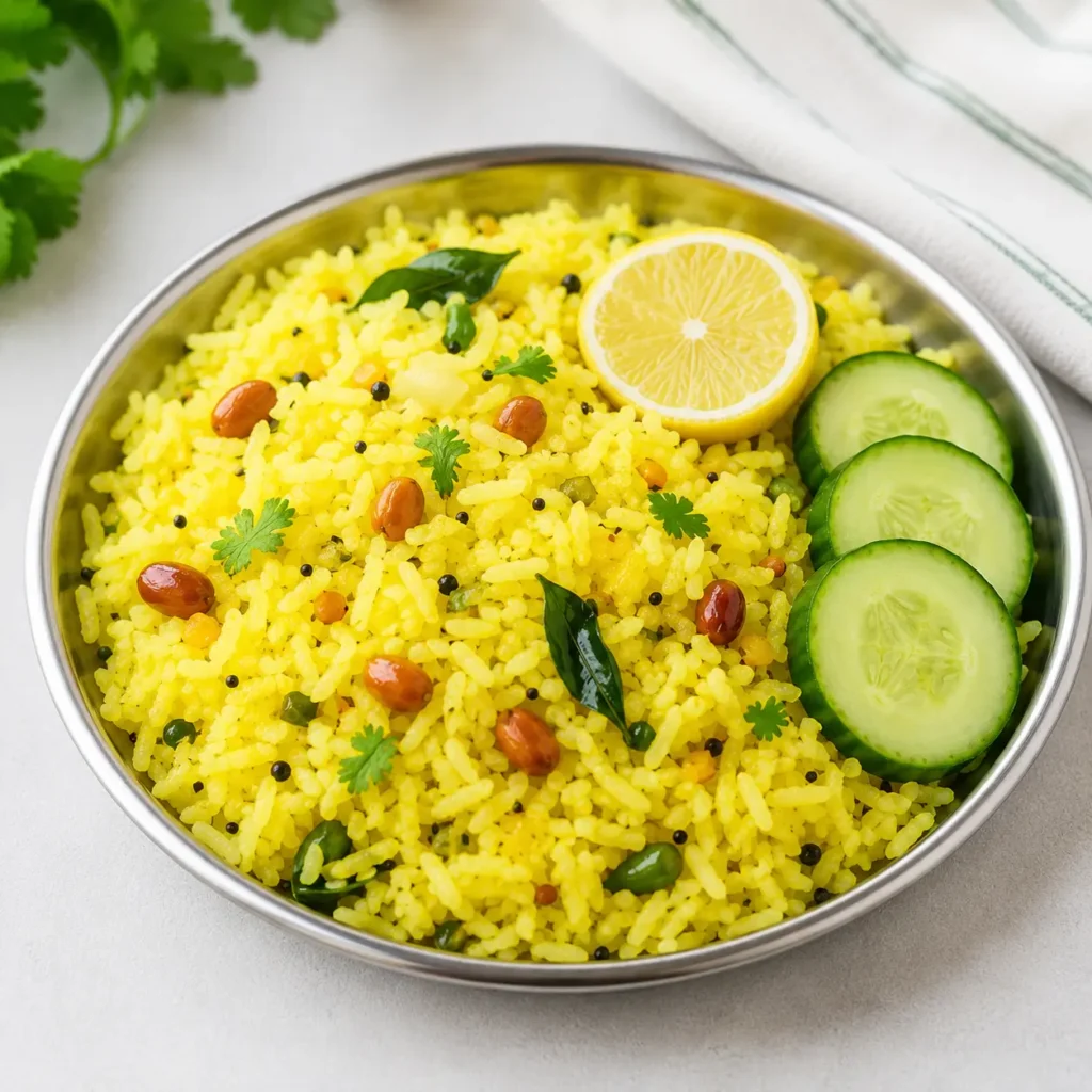 Poha with peanuts