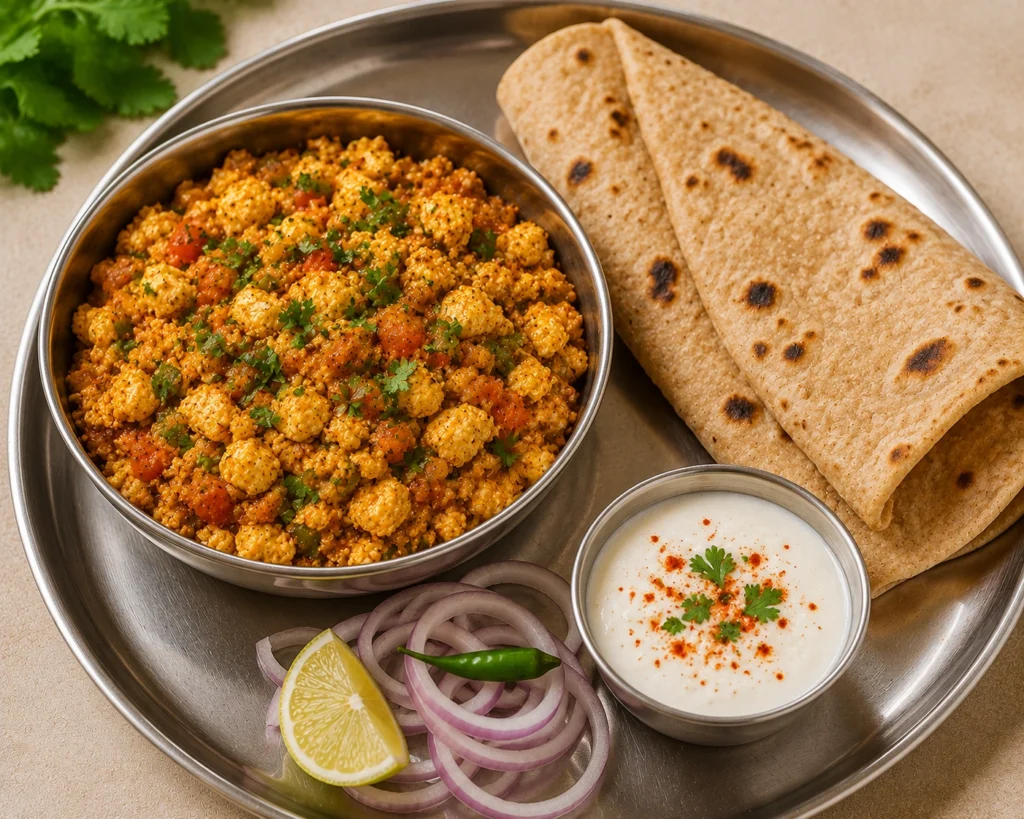 Paneer Bhurji with roti