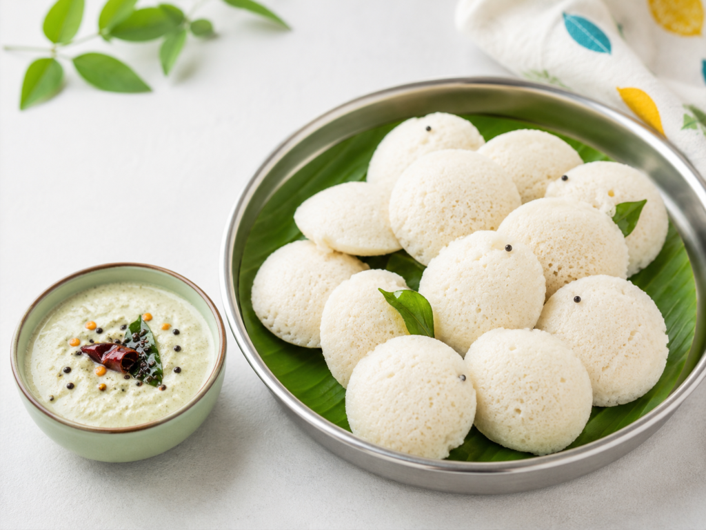 Mini idli for school tiffin