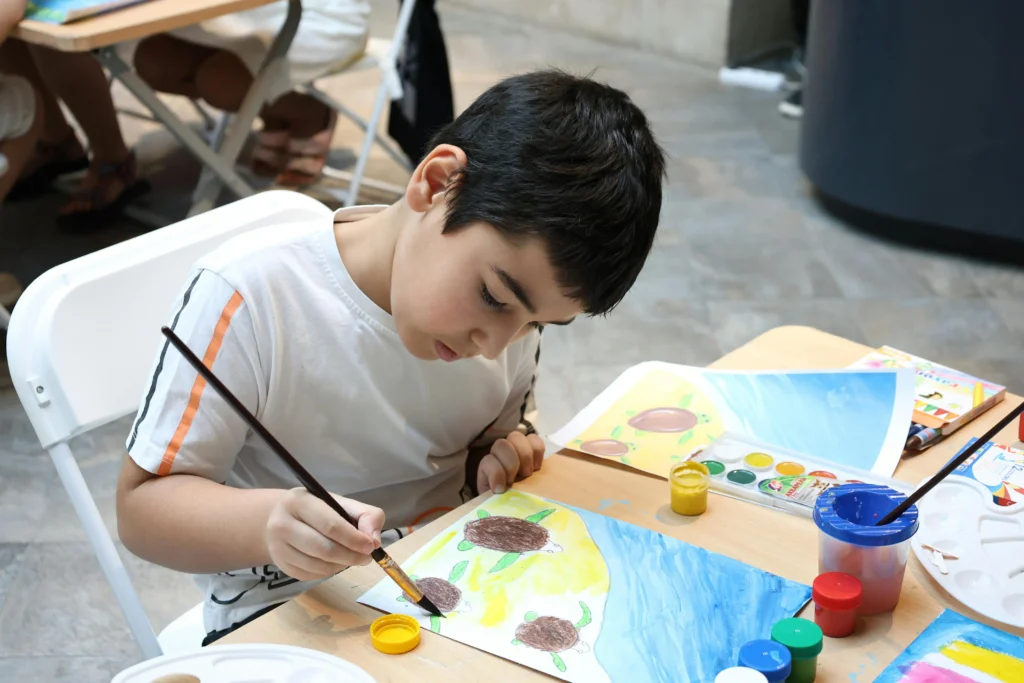 A Kid painting