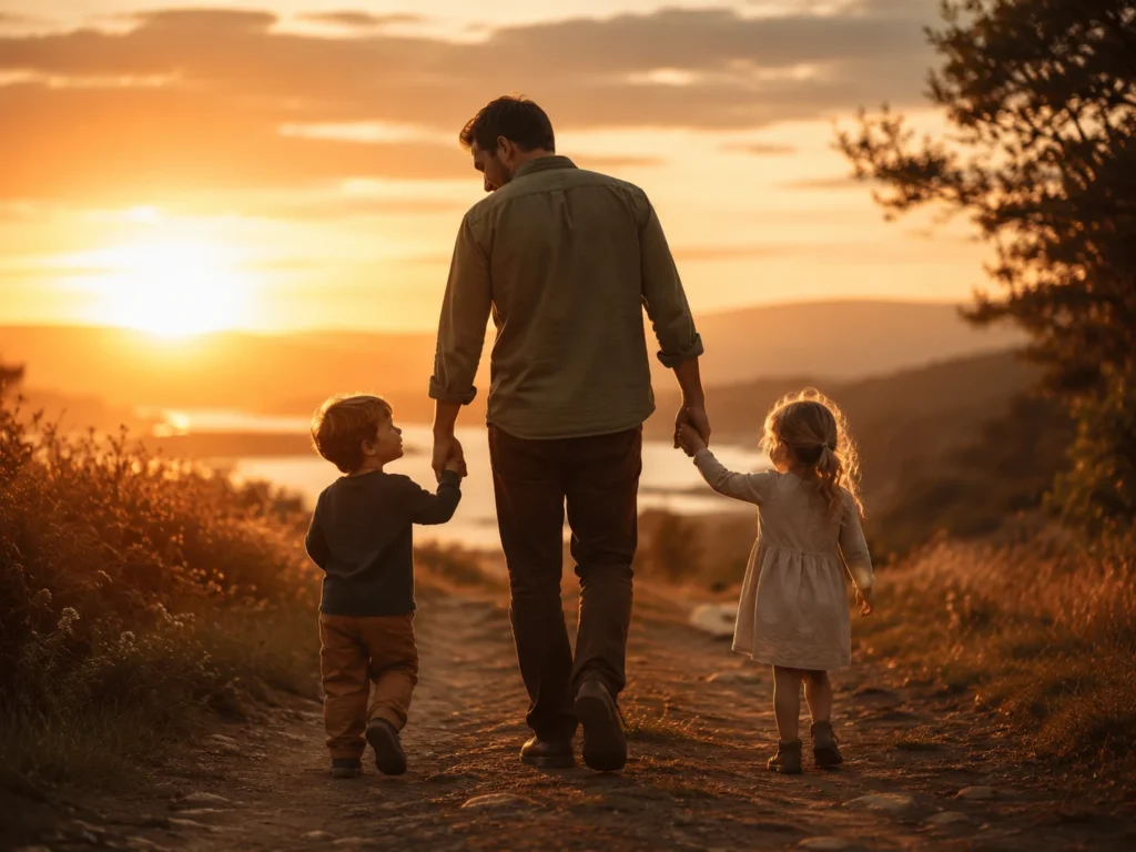 Kids with their Dad