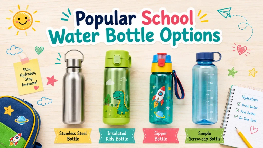 Popular school water bottles for kids