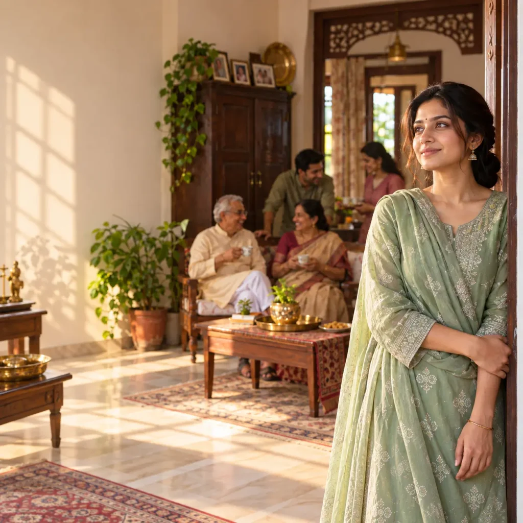 New bride adjusting to life in a joint family after marriage in India